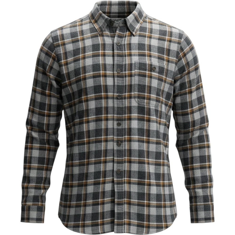 Duluth Flannel Shirt Mens 2XL Tall Grey Plaid Relaxed Fit Button Down LongSleeve